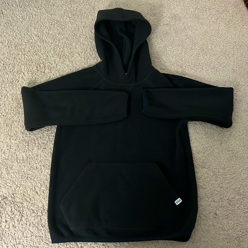 Black fuzzy sweatshirt with hood